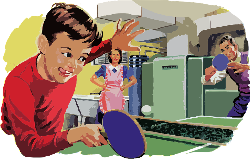 Vintage Table Tennis Signs Clipart (960x611), Png Download