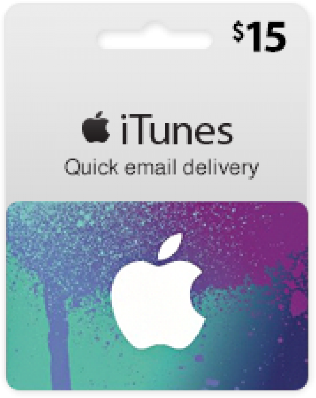 $15 Usa Itunes Gift Card - Itunes Gift Card 15 Clipart (800x800), Png Download