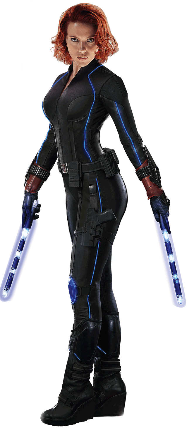 Black Widow Scarlett Johansson Png - Marvel Black Widow Avengers Age Of Ultron Clipart (639x1457), Png Download