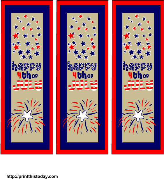 Happy 4th Of July And Fireworks Clipart (612x792), Png Download