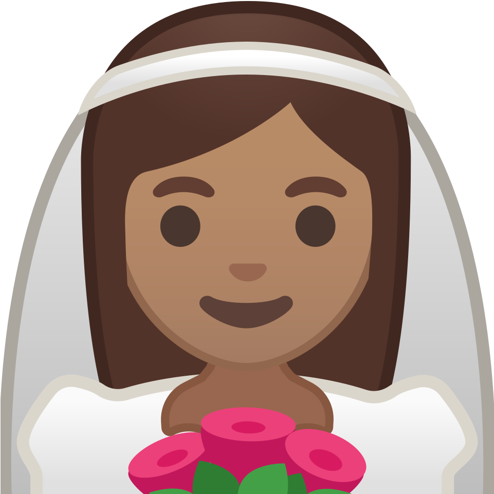 Bride With Veil Medium Skin Tone Icon - Emoji Noiva Png Clipart (1024x1024), Png Download