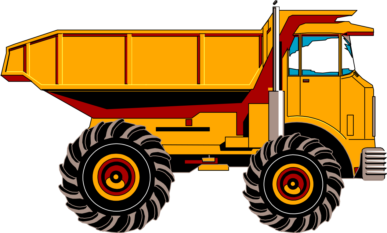 File - Dump Truck - Svg - Dump Truck Vector Png Clipart (1280x782), Png Download