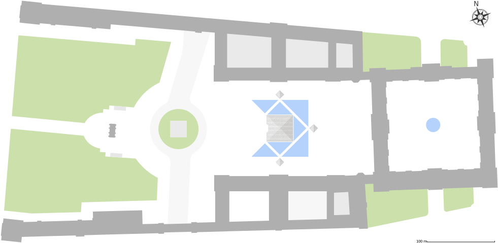 Blank Plan Of The Louvre - Carrousel Du Louvre Floor Clipart (1024x521), Png Download