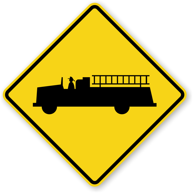 Emergency Vehicle Sign - Emergency Vehicle Warning Sign Clipart (800x800), Png Download