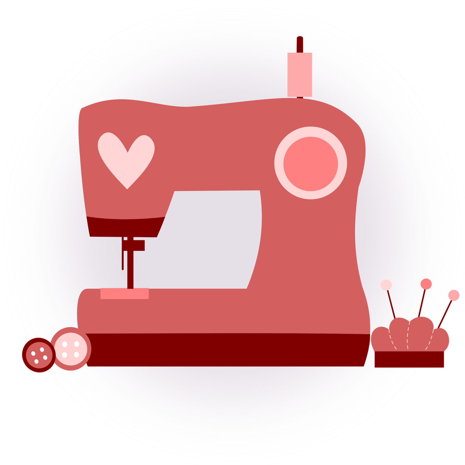 Vector Download Inkscape Clip Art Rosa Coraz N Dise - Maquina De Costurar Desenho Png Transparent Png (1600x1600), Png Download
