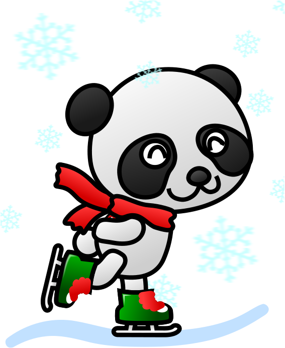 Red Panda Cute Panda Bear Clipart Red Clip Art Sports - Skating Panda Clipart - Png Download (566x800), Png Download