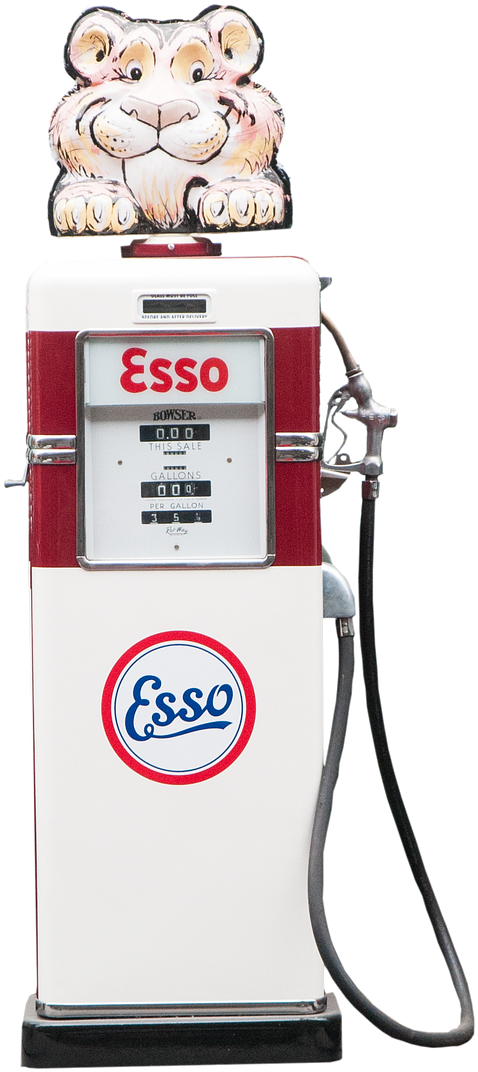 Esso Gas Pump The History Of Self-serve Gas Stations Clipart (701x1280), Png Download
