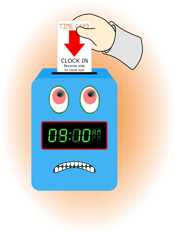 People Clipart Png - Time Clock Clip Art Transparent Png (607x800), Png Download