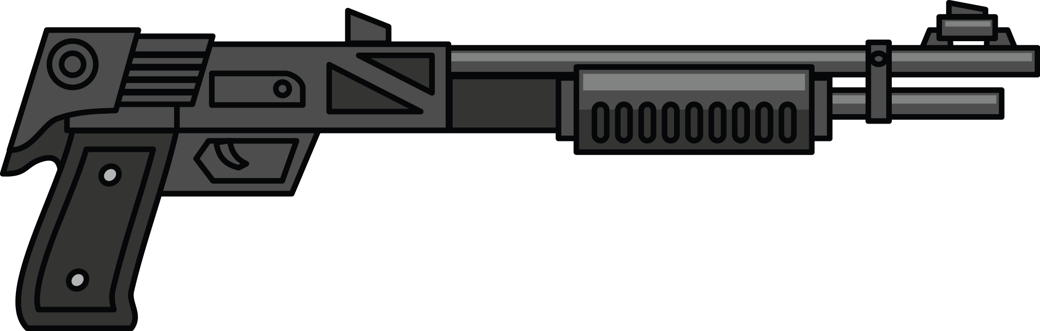 Clip Arts Related To - 2d Shotgun - Png Download (2091x667), Png Download