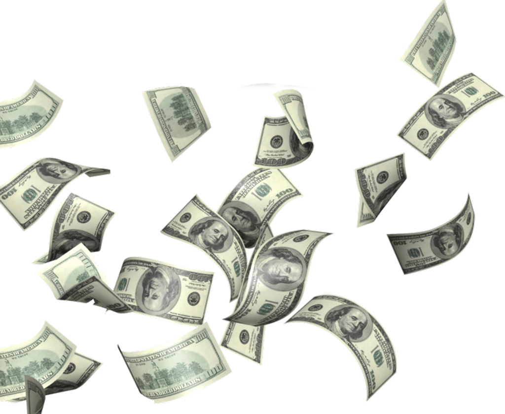 #cash #money #flying #windy - Money Flying Everywhere Png Clipart (1024x841), Png Download