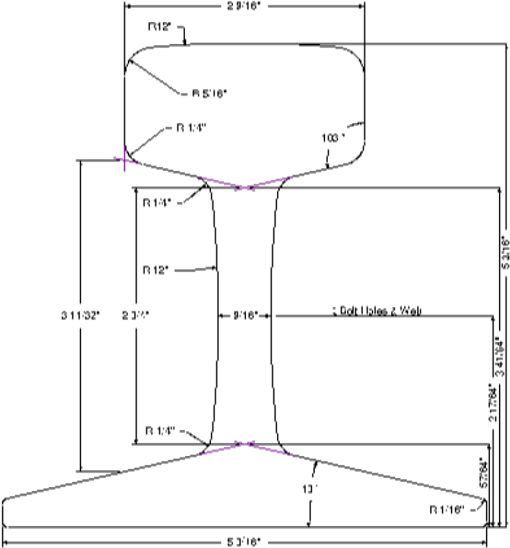 85 Lb Asce Rail Profile Sketch Clipart (800x800), Png Download