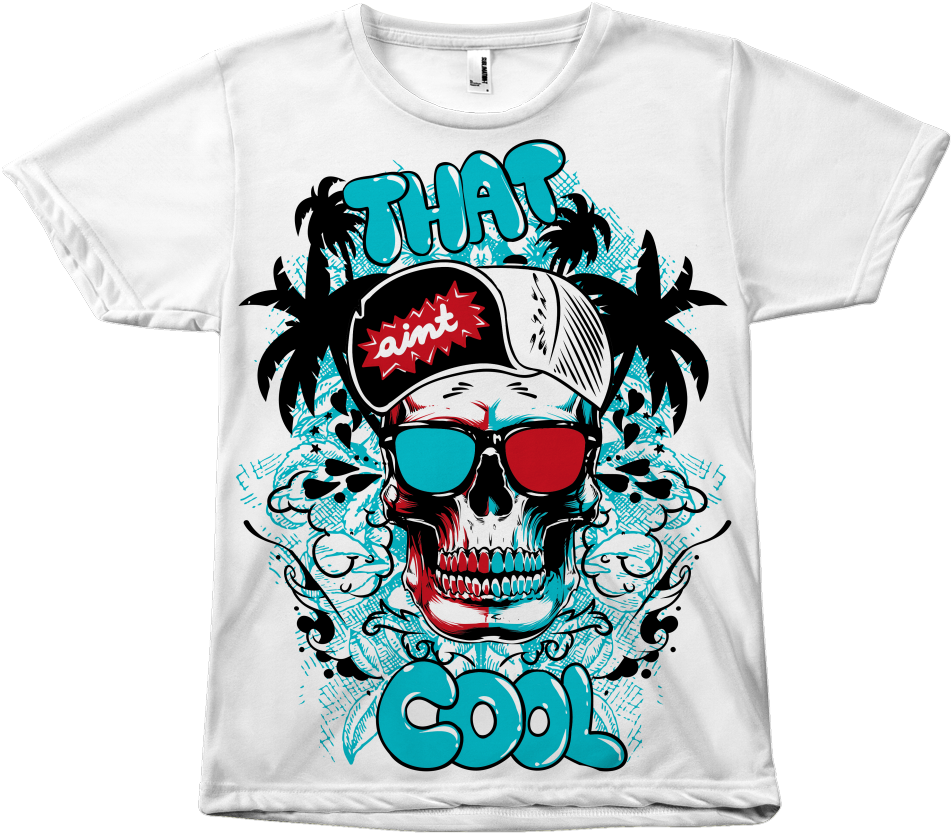 That Ain't Cool Skull T-shirt - Png T Shirt Design Free Clipart (952x833), Png Download