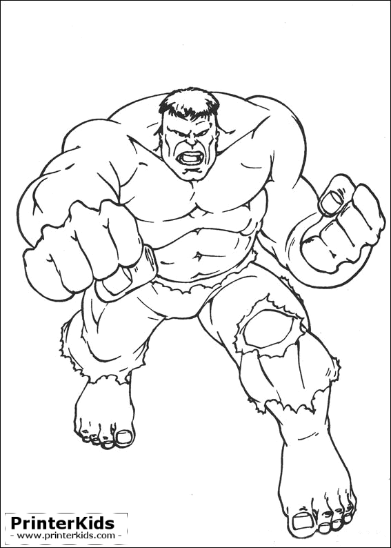 Avengers Hulk Coloring Pages Printable Clipart (567x794), Png Download