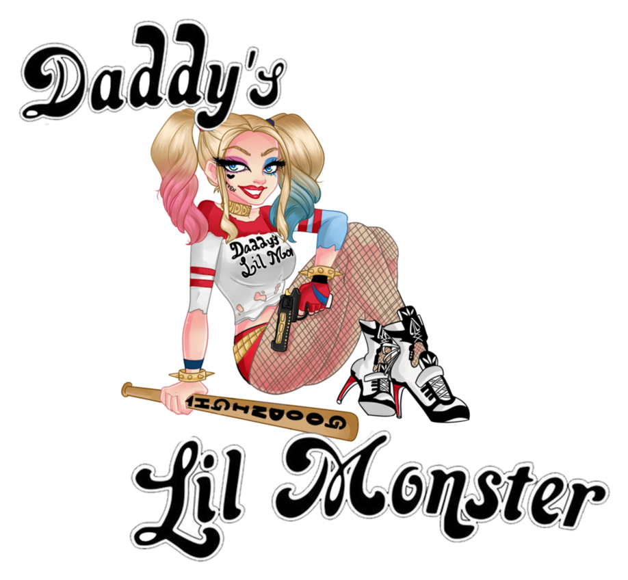 Harley Quinn Daddy S - Harley Quinn Daddy Little Monster Clipart (927x861), Png Download