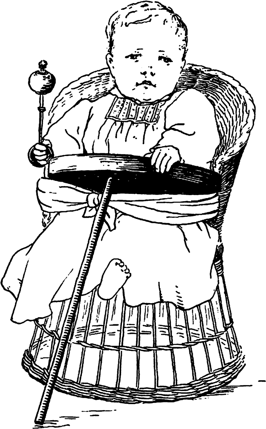 Baby Download Rattle Vintage Illustration - Sitting Clipart (877x1416), Png Download