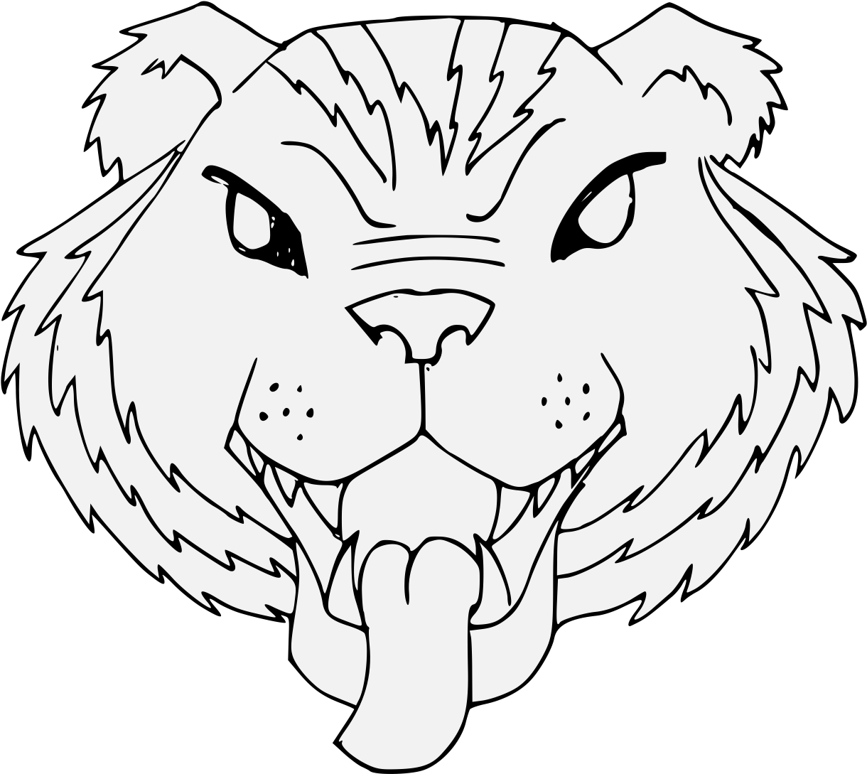 Natural Tiger's Head Cabossed Clipart (1237x1107), Png Download