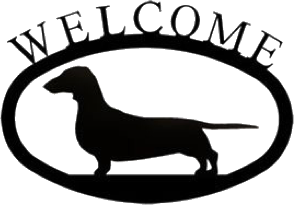 #welcome #sign #dachshund #dog #oval #freetoedit - Dog Welcome Silhouette Clipart (1024x1024), Png Download