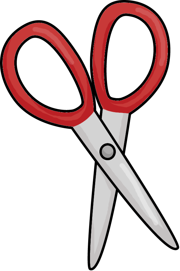 Scissor Clipart School - Kindergarten Scissors Clipart - Png Download (592x892), Png Download