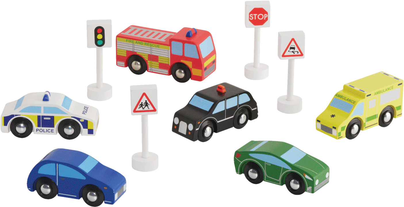 Wooden Cars Vehicles Set Clipart (1440x1440), Png Download