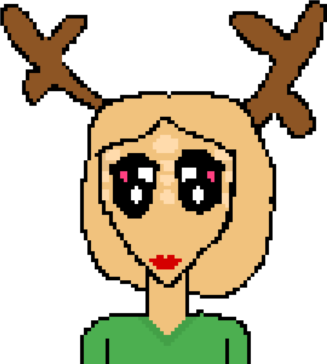 Girl With Deer Antlers - Cartoon Clipart (1200x1200), Png Download