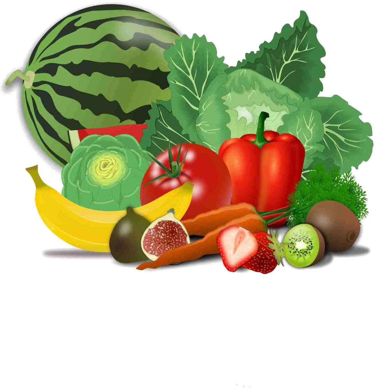 Fresh Healthy Food Transparent Png - Fruit And Veg Clipart (1341x1896), Png Download