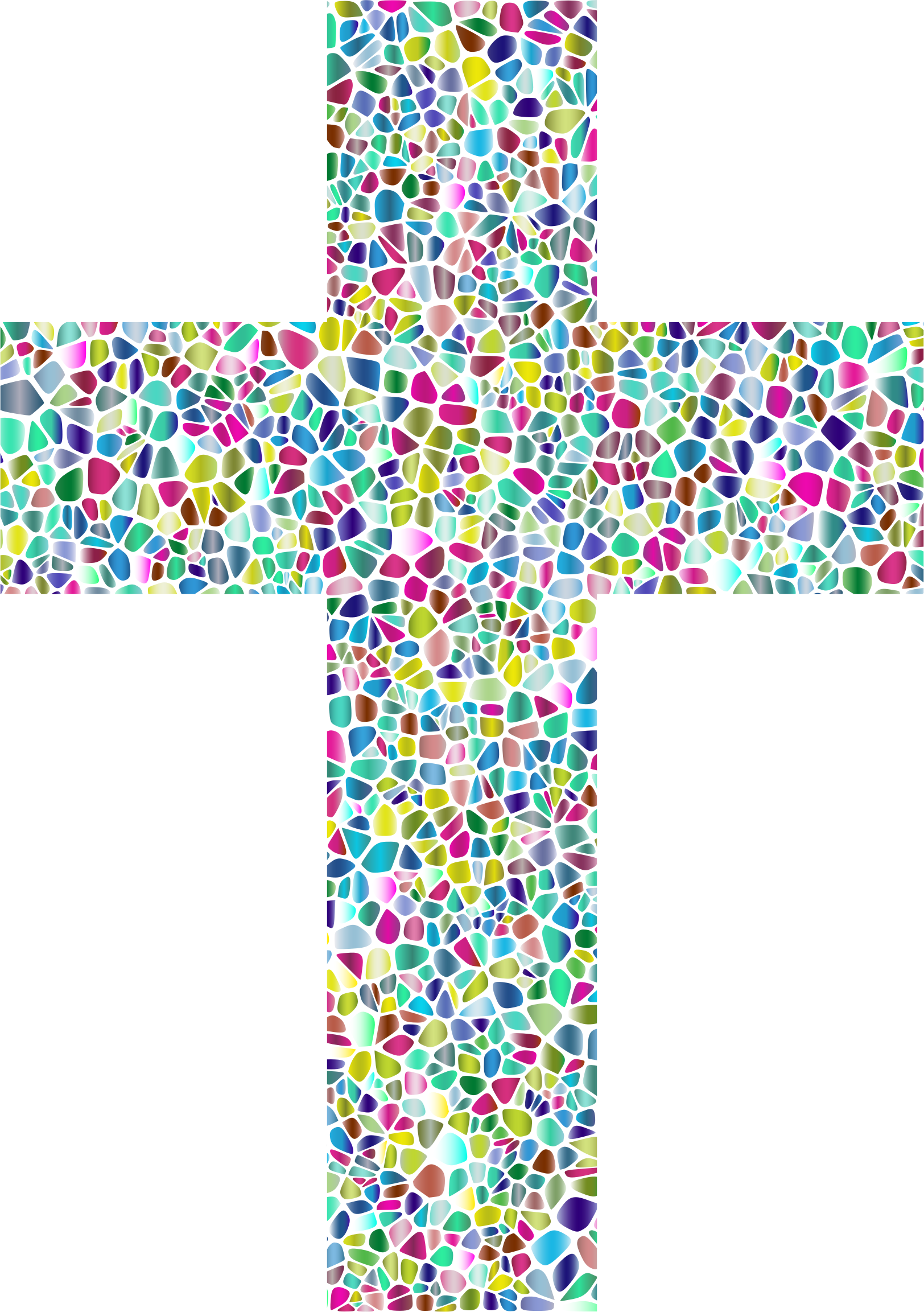 This Free Icons Png Design Of Polyprismatic Tiled Cross - Colorful Jesus Cross Clipart (1624x2305), Png Download
