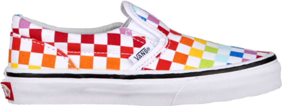 #png #vans #rainbow #checkeredvans #freetoedit - Vans Slip On Multicolor Clipart (1024x593), Png Download