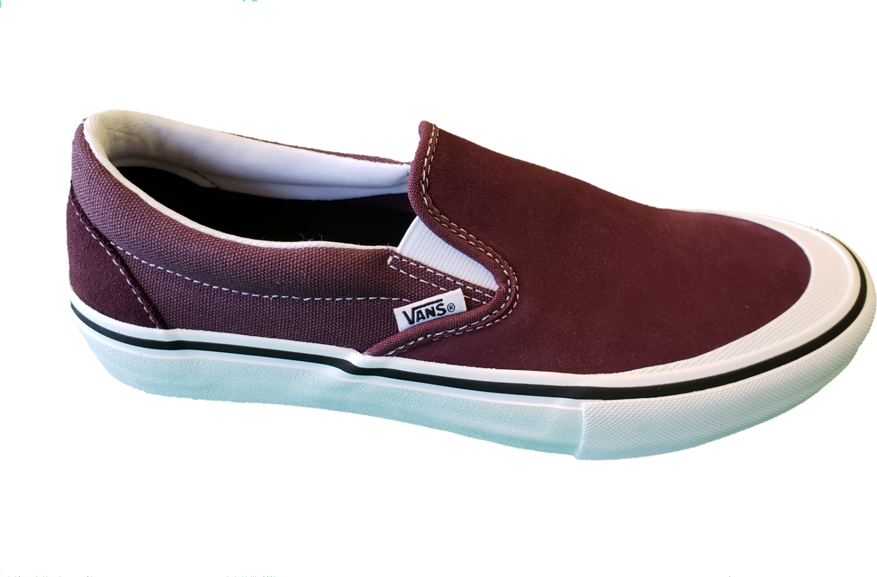 Vans Slip On Pro Raisin/white Clipart (1808x1191), Png Download
