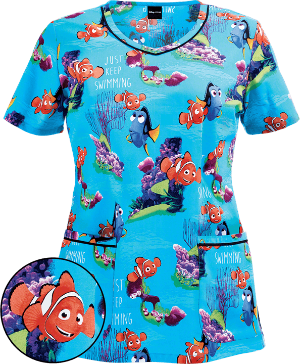 Shown In - Nemo Scrubs Clipart (600x720), Png Download