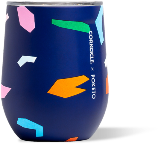 12oz Poketo Blue Confetti - Corkcicle Stemless Clipart (1000x1000), Png Download