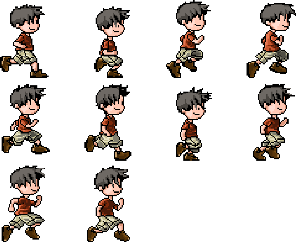 Sprite Sheet For A Custom Generated Avatar As Used - Child Sprite Sheet Clipart (1072x804), Png Download