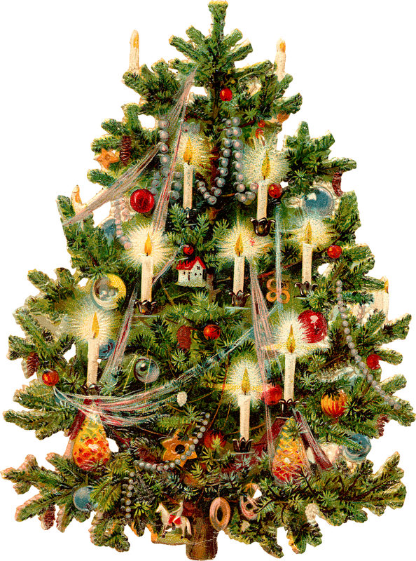 Picture Library Library Victorian Tree Printable Pinterest - Victorian Christmas Tree Clip Art - Png Download (594x800), Png Download