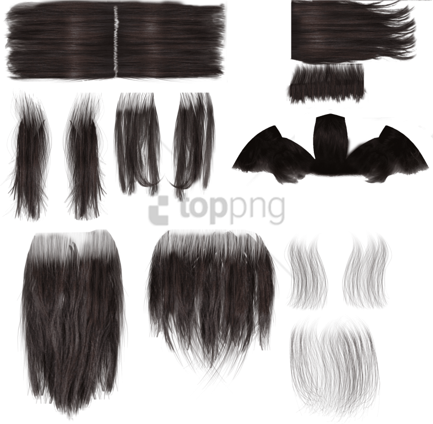 Free Png Long Hair Alpha Texture Png Image With Transparent - Long Hair Alpha Texture Clipart (850x833), Png Download