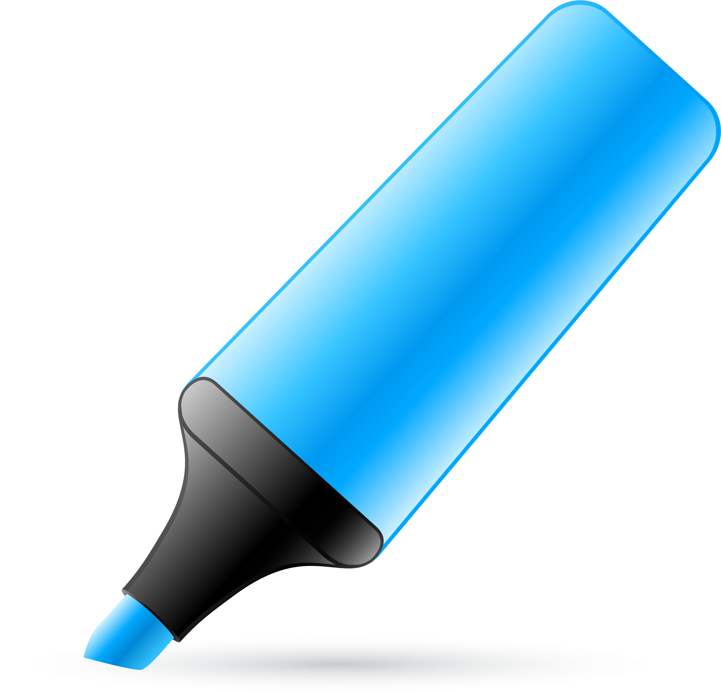 Highlighter Cliparts - Blue Highlighter Clipart Transparent Background - Png Download (2362x2259), Png Download