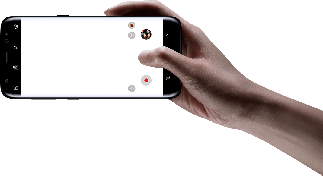 Galaxy S8 In Landscape Mode Being Held By Hand - Galaxy S8 Hand Png Clipart (1070x584), Png Download
