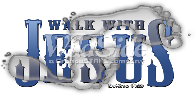 Walk With Jesus , With Footprints - Walk With Jesus Png Clipart (675x675), Png Download