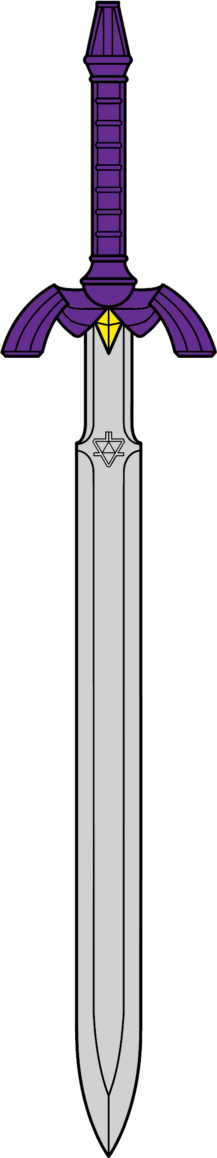 Svg Free Master Sword - Master Sword Svg Clipart (496x2382), Png Download