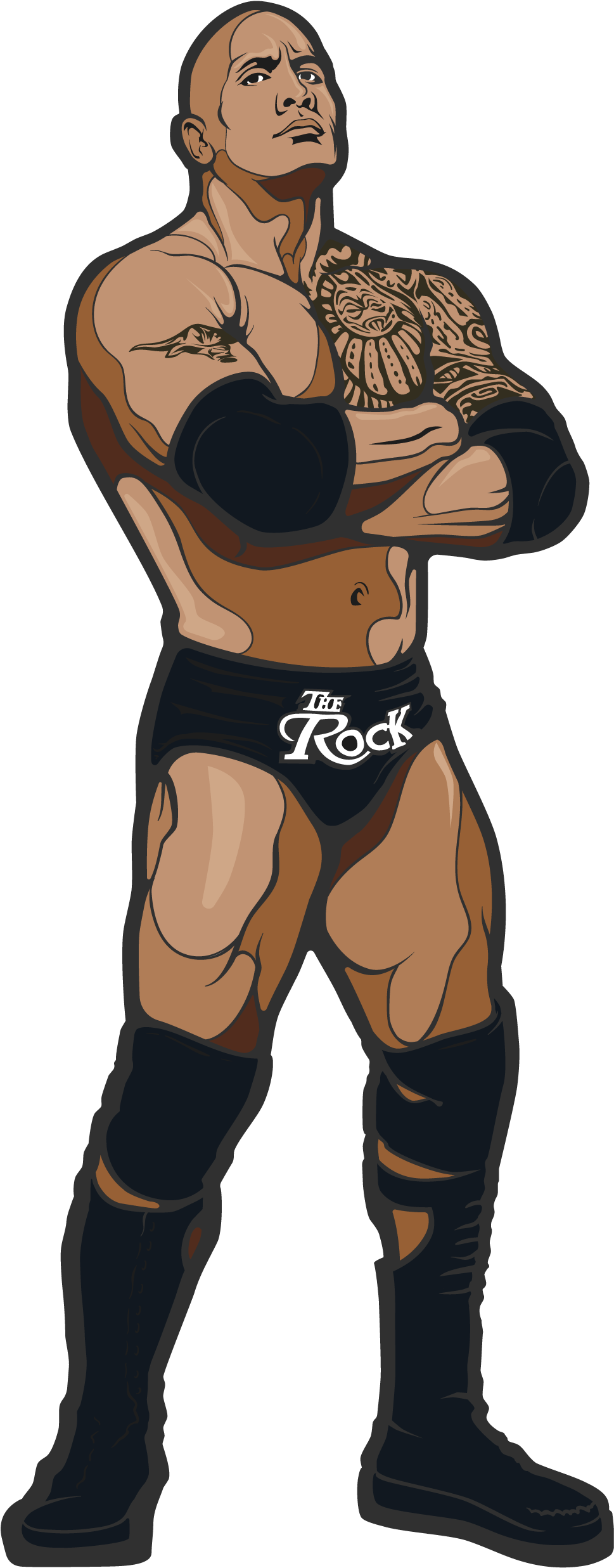 Wwe The Rock Cartoon , Png Download - Wwe The Rock Cartoon Clipart (969x2473), Png Download