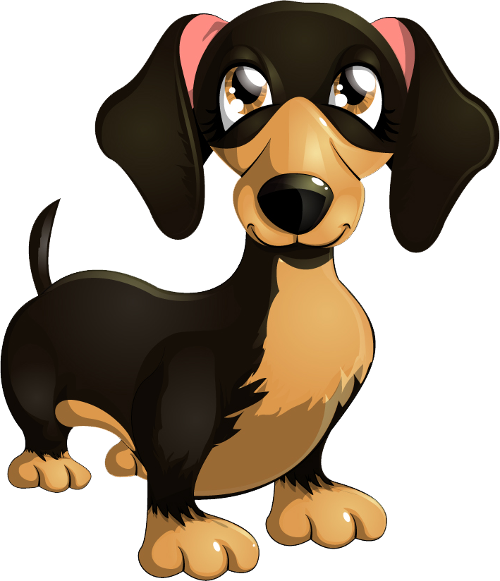 Cães & Gatos - Dachshund Cartoon Clipart (709x824), Png Download