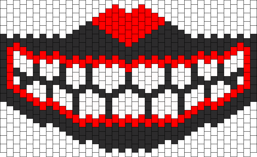 Clown Teeth Mask - Kandi Mask Pattern Red And Black Clipart (820x501), Png Download