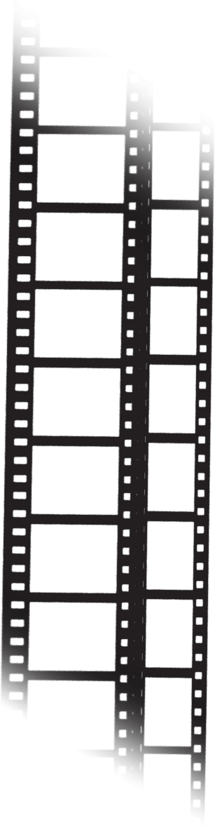 Filmstrips - Monochrome Clipart (307x1179), Png Download