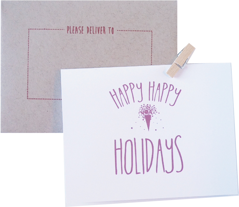 Happy Holidays Red Confetti Christmas Card Clipart (953x825), Png Download