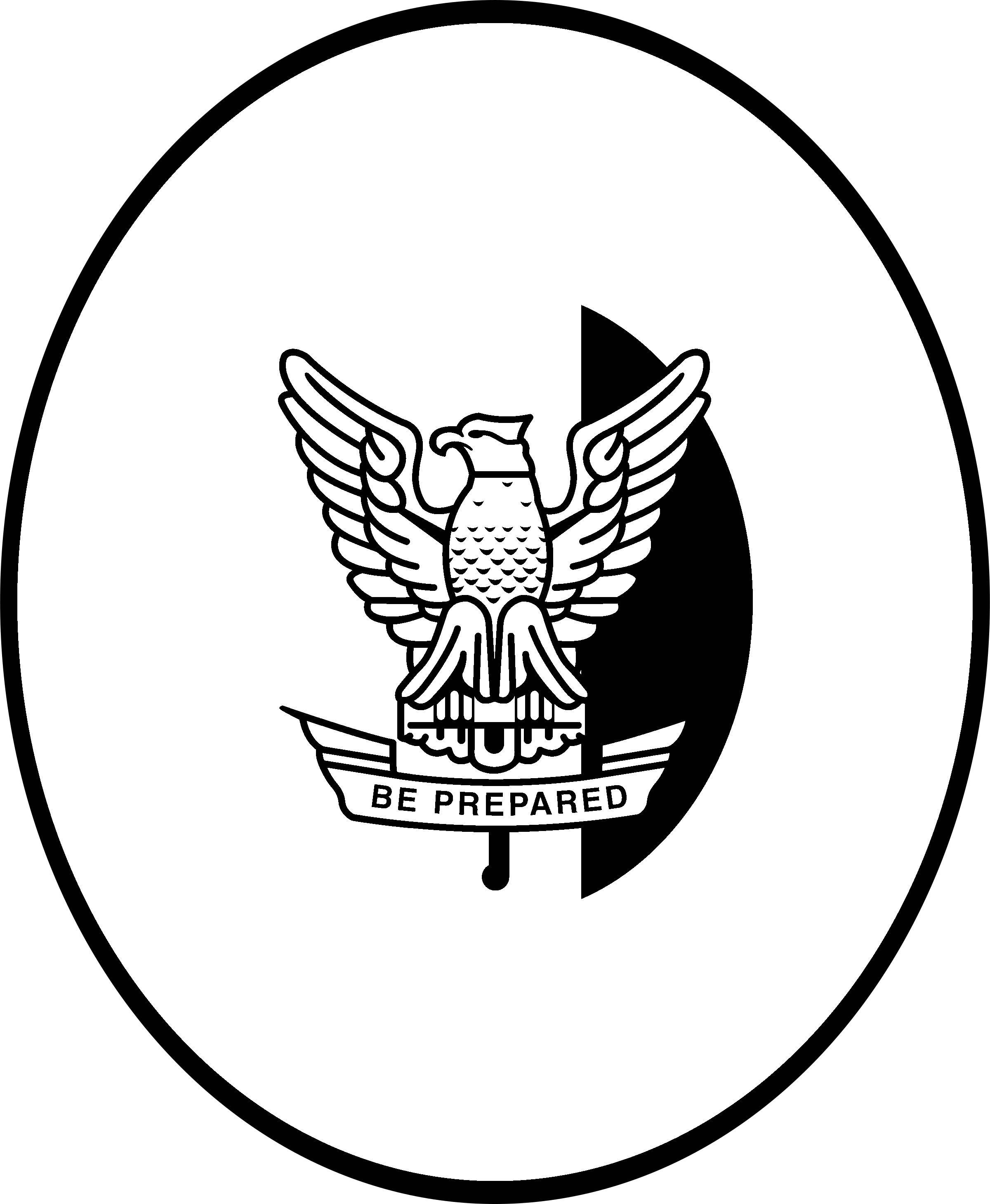 Black And White Eagle Scout Logo Clipart (2400x2918), Png Download
