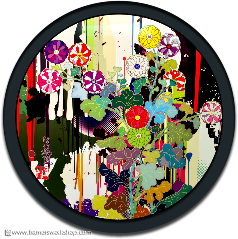 Round Prisma Framed Takashi Murakami Print - Takashi Murakami Print Framed Clipart (864x870), Png Download