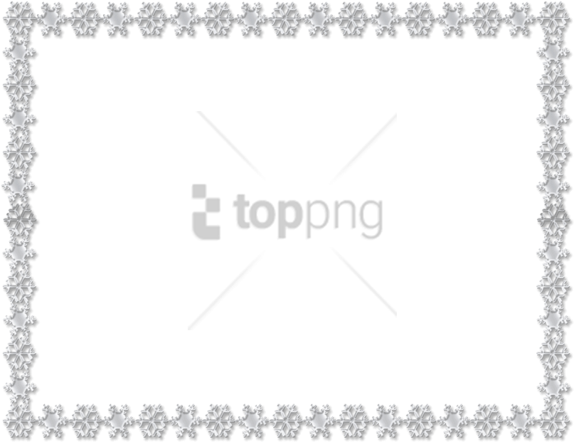 Free Png Snowflake Frame Transparent Png Image With - Snowflakes Frame Png Clipart (850x638), Png Download