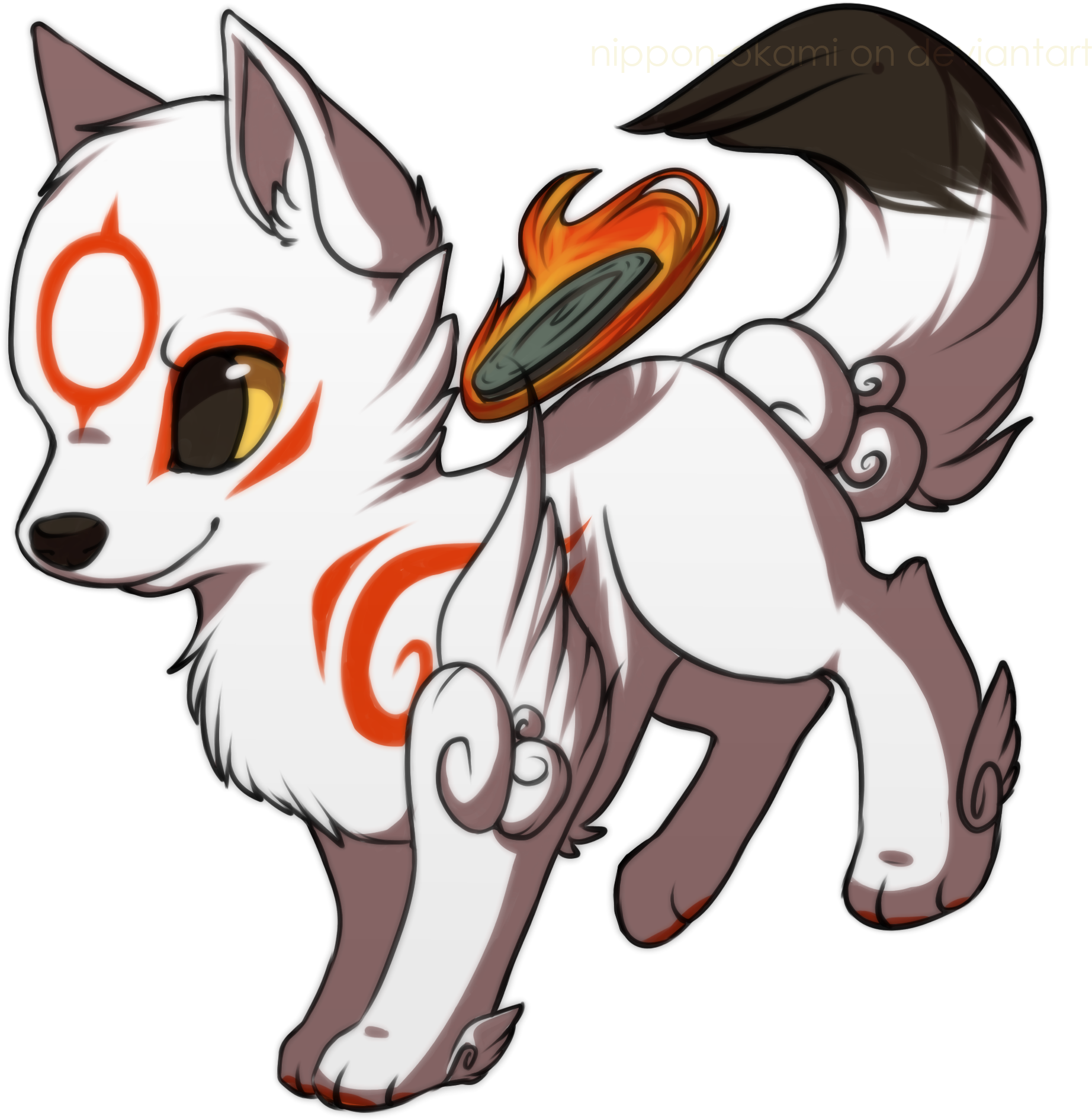 Arctic Wolf Clipart Animated - Cute Chibi Anime Wolf - Png Download (1908x1928), Png Download