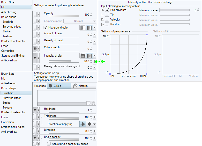 The Size Pressure Curve Need To Match The Blur Pressure Clipart (835x604), Png Download