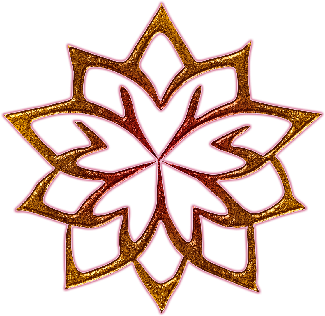 Abstract Shape Outline Floral Gold Clipart (1116x1084), Png Download