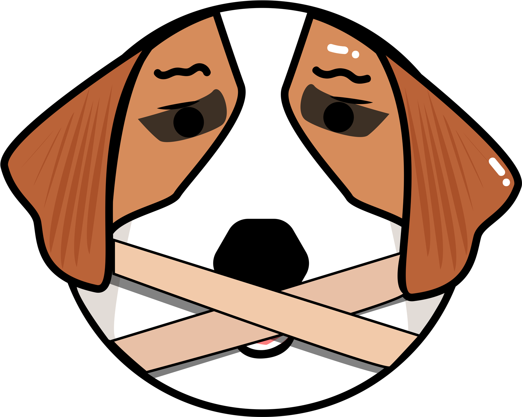 Original Vector Cartoon Dog Head Png And Image - English Foxhound Clipart (2000x2000), Png Download