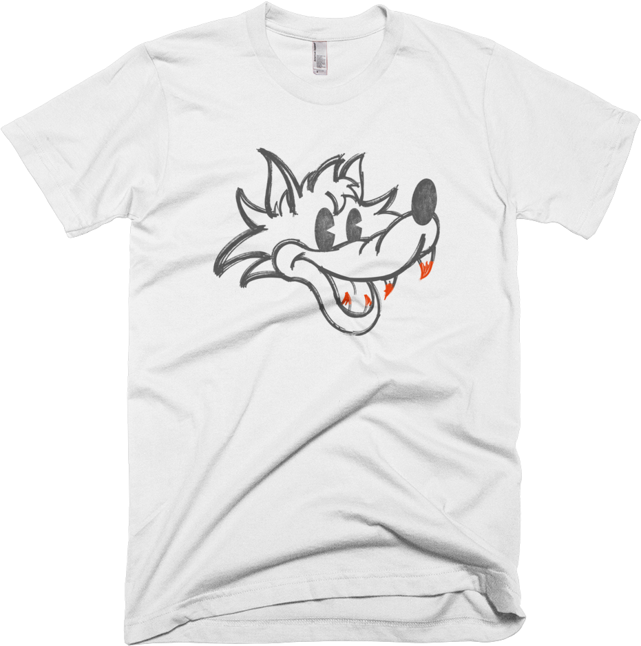 Howl Vintage Wolf Illustration Cartoon Mickey Mouse - Minimal T Shirt Text Clipart (1000x1000), Png Download